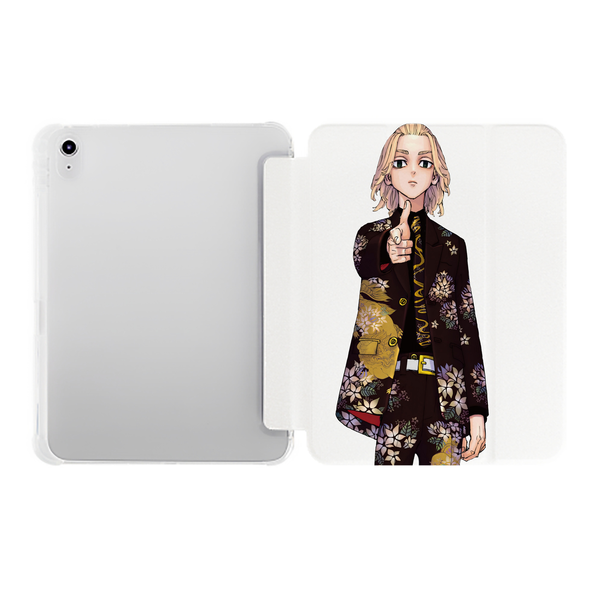 （画像用） 東京リベンジャーズ Tokyo Revengers IPad ケース ペン収納付き 三つ折りスタンド PUレザー×シリコン 対応機種9.5/10.5/10.9インチ